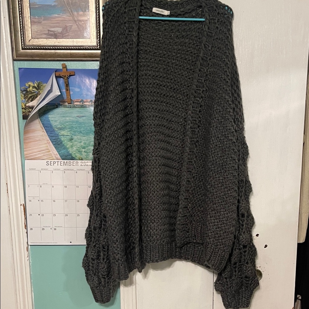 Amaryllis Charcoal Knit Cardigan